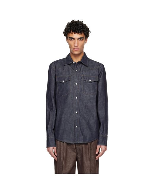 A.P.C. Blue Western Denim Shirt for men