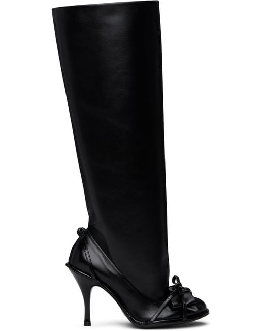 August Barron Black Double Tall Boots