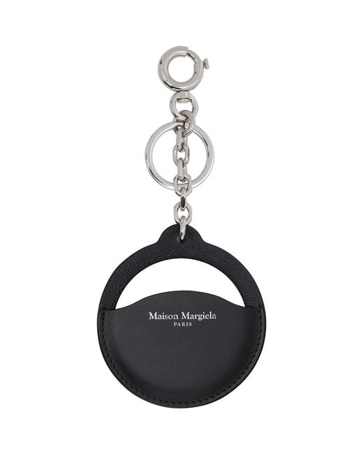 Maison Margiela Black Logo Mirror Keychain for men