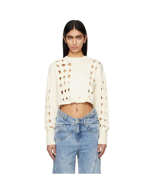 Feng Chen Wang Blue Off- Cutout Sweater