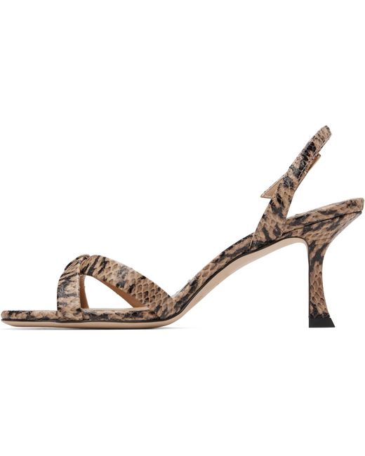 Jimmy Choo Metallic Taupe Elsy 70 Kigali Snake Printed Heeled Sandals