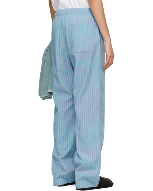 Pantalon De Pyjama Bleu En Popeline De Coton Exclusif À Ssense Édition Auralee Tekla en coloris Blue