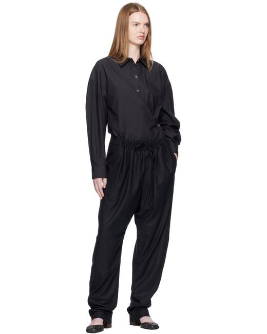 Lemaire ブラック Straight Collar Twisted シャツ Blue