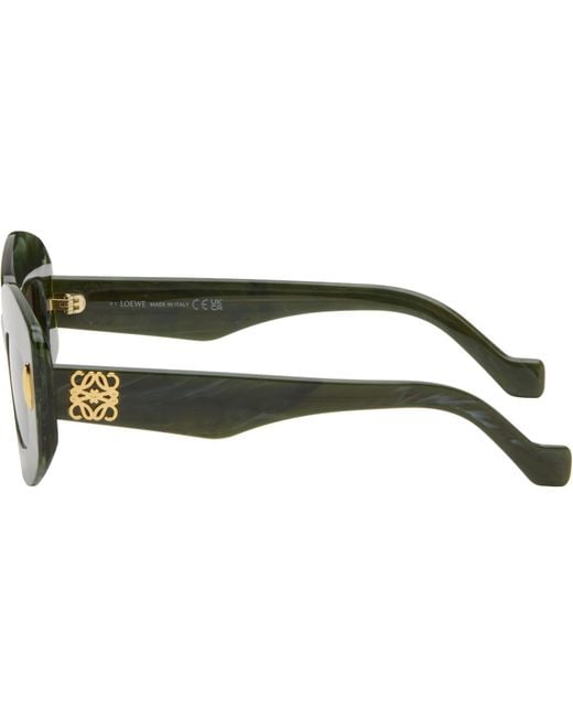 Loewe Green Chunky Anagram Sunglasses