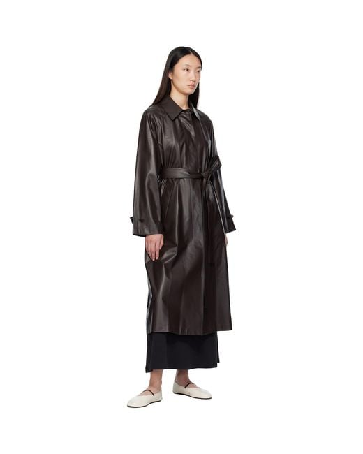 The Row Black Ryota Leather Coat