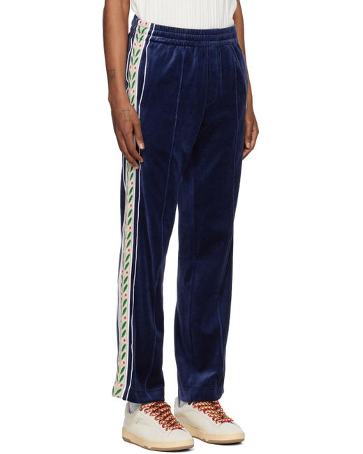 Pantalon de survêtement bleu marine à garnitures à feuilles de laurier Casablancabrand pour homme en coloris Blue