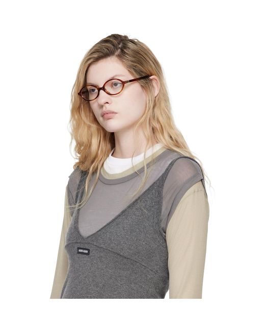 Miu Miu Brown 'Breaking The Rules' Oval Glasses