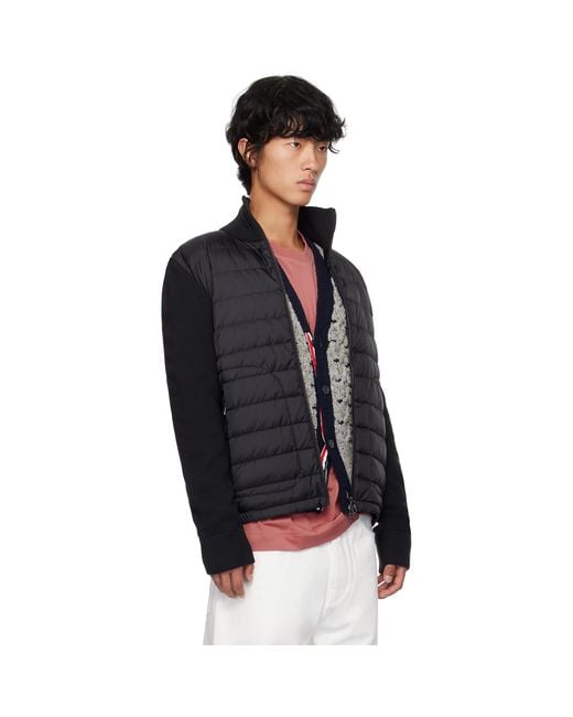 Moncler Black Quilted Down Cardigan for men