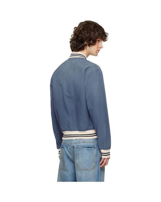 Maison Margiela Blue Varsity Caban Jacket for men