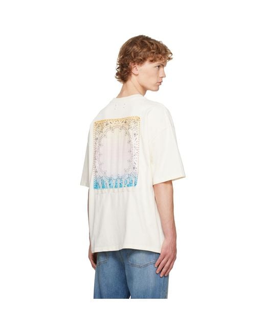Amiri White Off- Bandana Patch Oversized T-Shirt for men