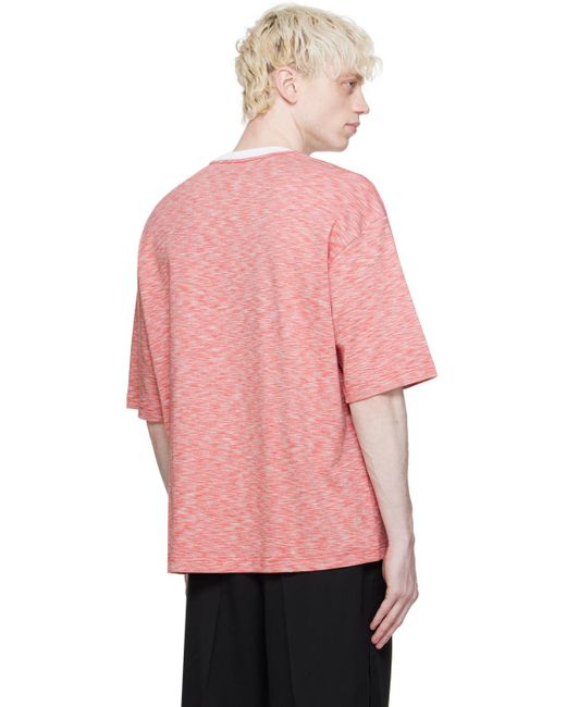 Lanvin Pink Red Heathered-effect T-shirt for men