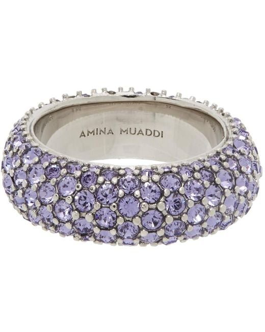 AMINA MUADDI Metallic Crystal Cameron Ring