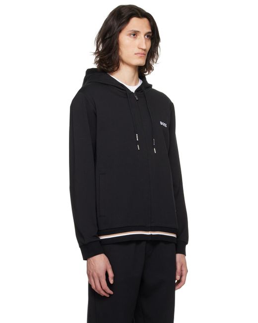 Boss Black Embroidered Hoodie for men
