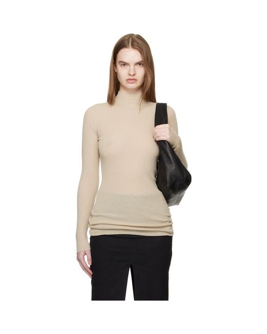 Rick Owens Natural Temple Ls Turtle Sweater
