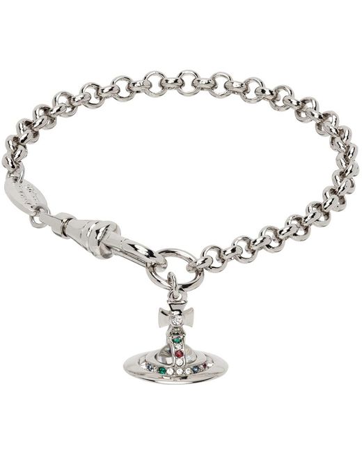 Vivienne Westwood Metallic Silver New Petite Orb Bracelet for men