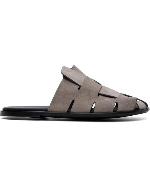 Hereu Brown Dira Slim Suede Mule Loafers for men
