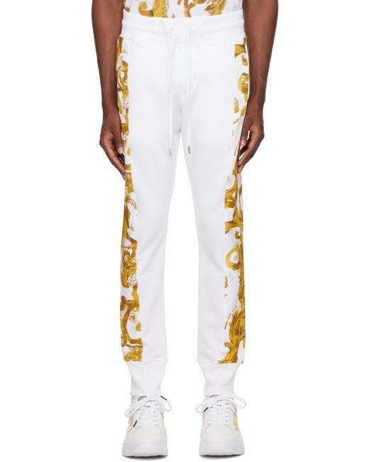 Versace Multicolor White Watercolour Couture Sweatpants for men