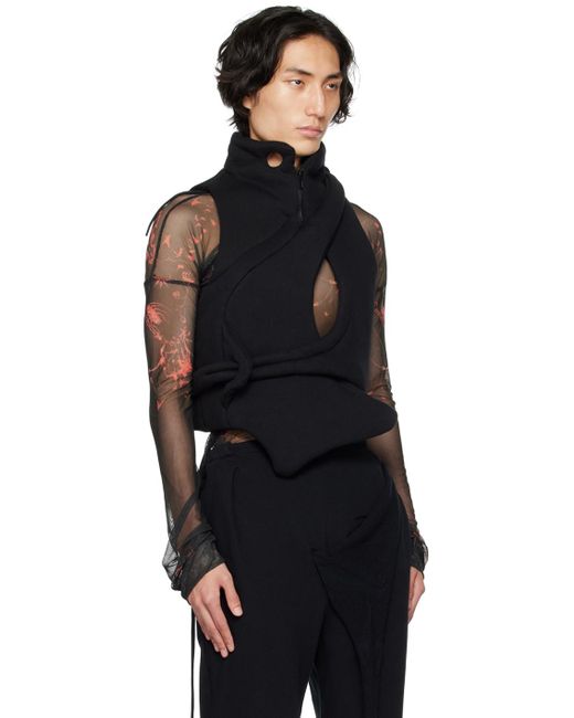 OTTOLINGER Black Asymmetric Vest for men