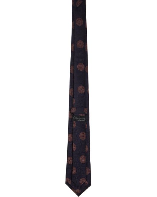 Yohji Yamamoto Black Navy Swirl Tie for men