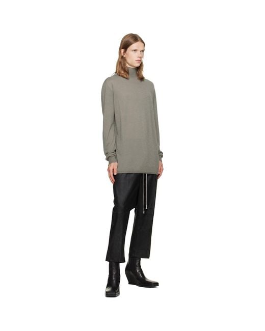 Rick Owens Gray Taupe Tower Oversized Turtleneck for men