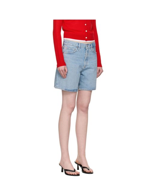 Agolde Blue Dame Denim Shorts