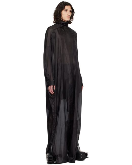 Rick Owens Black Tabard Gown for men