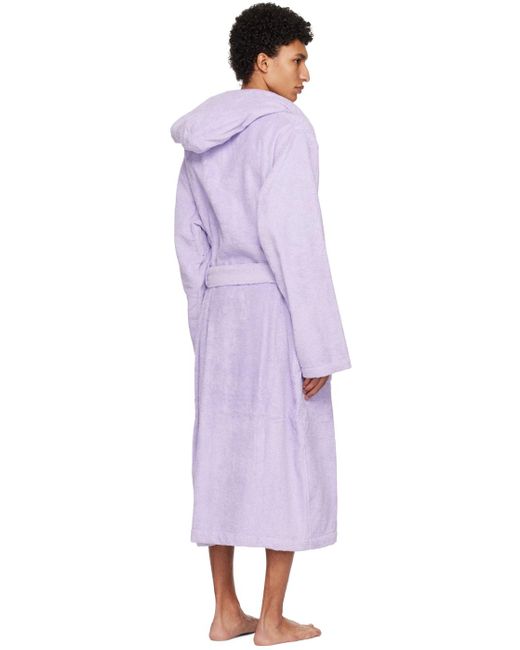 Tekla Purple Hooded Bathrobe for men