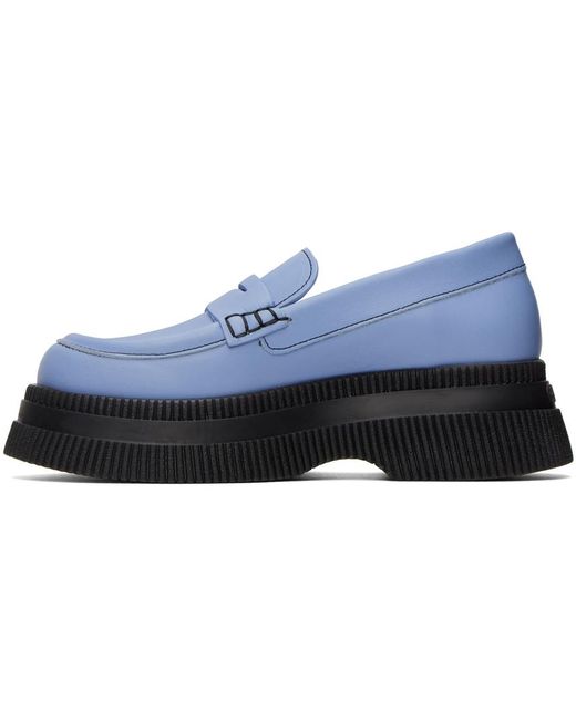 Ganni Black Blue Wallaby Creepers Loafers