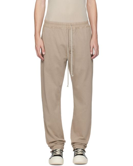 Rick Owens Natural Taupe Concordians Berlin Drawstring Sweatpants for men