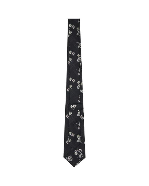 Yohji Yamamoto Black Flower Plaid Jq Derby Tie for men
