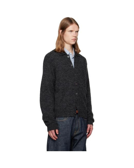Our Legacy Black Evening Polo Cardigan for men