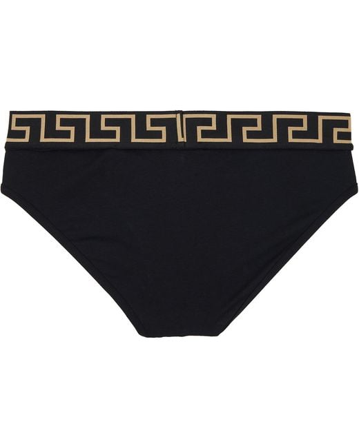 Versace Black Three-Pack Jersey Briefs for men