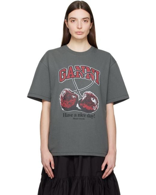 Ganni Black Cherry T-Shirt