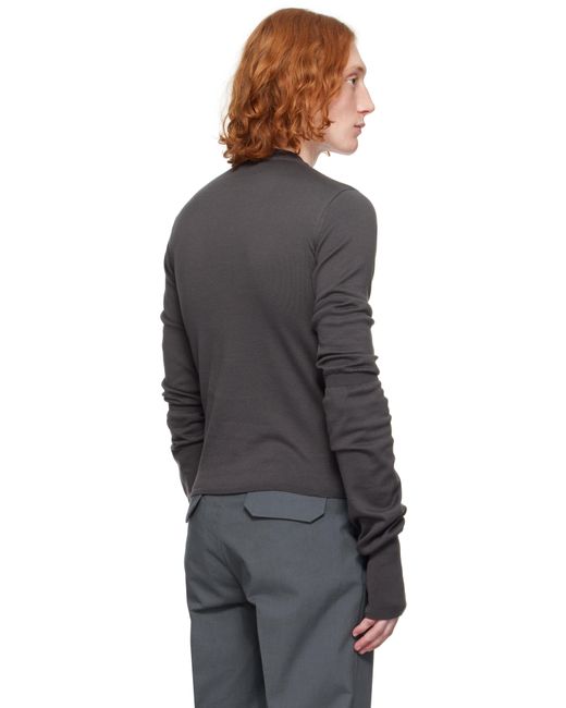 メンズ OUAT グレー Office クルーネック カーディガン Black