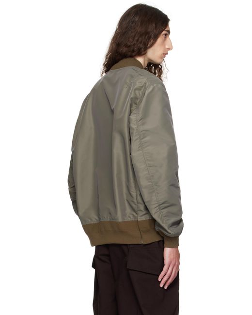 Sacai Multicolor Taupe Nylon Twill Bomber Jacket for men