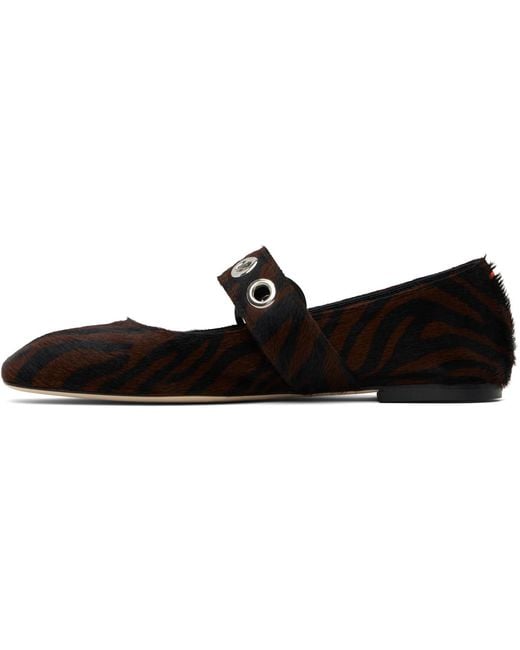 Aeyde Black Uma Eyelet Mary-Jane Ballerina Flats