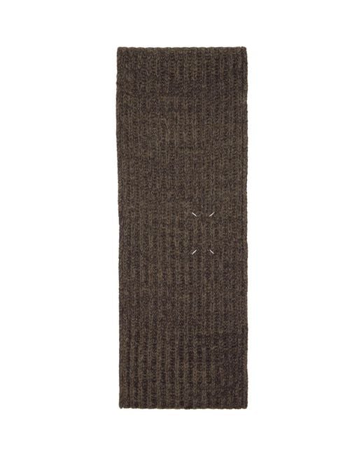 Maison Margiela Black Rib-Knit Scarf for men