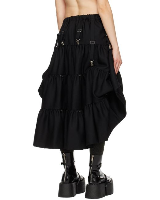Noir Kei Ninomiya Black Tie Midi Skirt