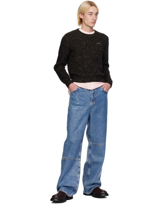 Ganni Black Alpaca & Organic Cotton Sweater for men