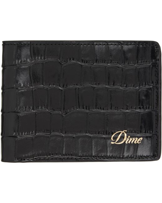 Dime Black Croc Bifold Wallet for men