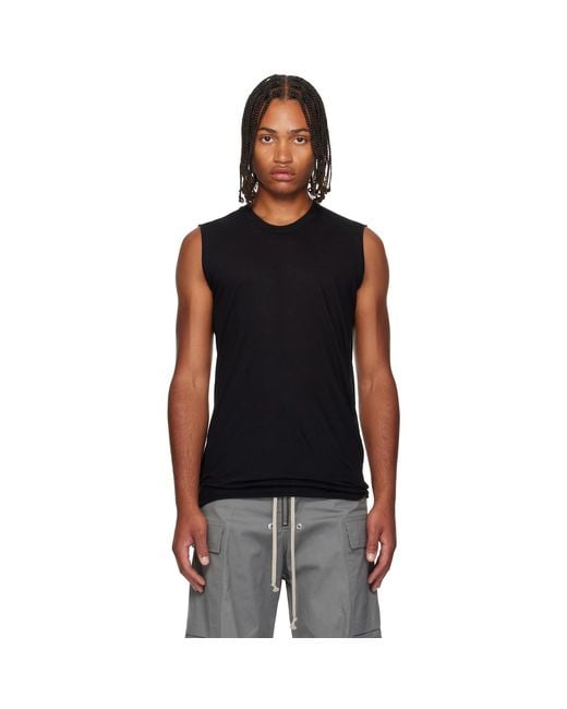 Rick Owens Black Concordians Basic Sleeveless Tank Top for men