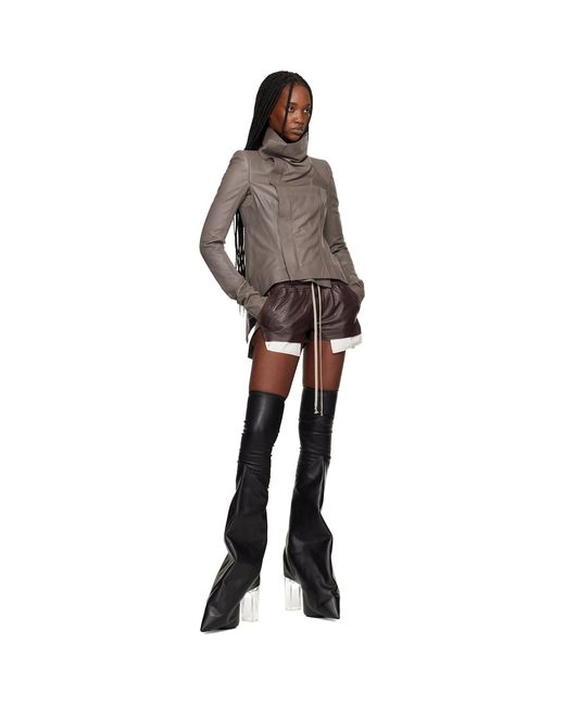 Rick Owens Black Temple Naska Leather Jacket