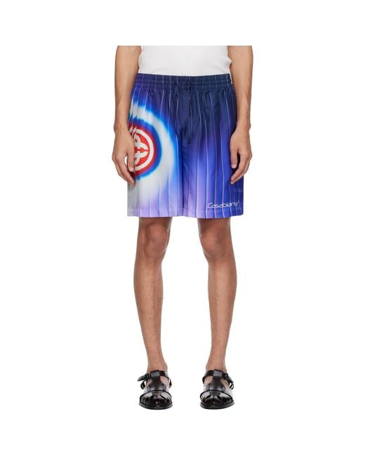 Casablanca Blue Shockwave Silk Shorts for men