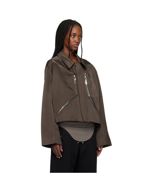 Rick Owens Brown Temple Heizer Mac Jacket