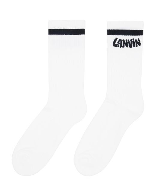 Lanvin White Cotton Socks for men