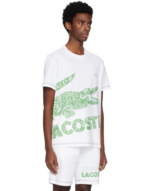 Lacoste Multicolor White Printed T-shirt for men