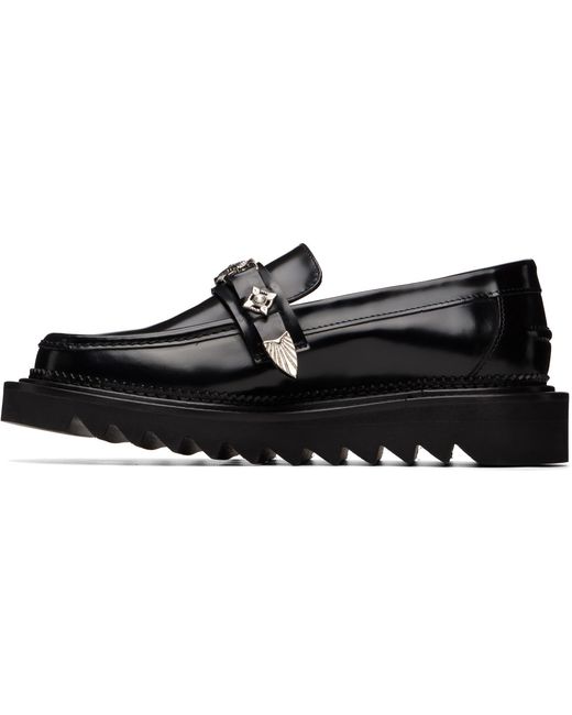 Toga Virilis Black Leather Loafers for men
