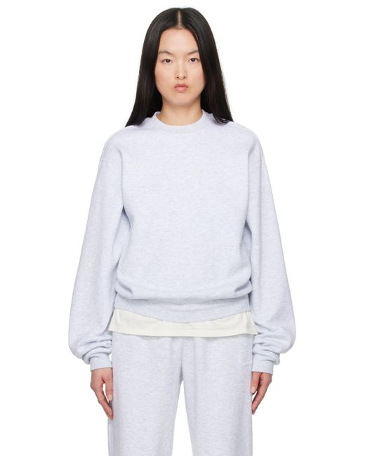 Skims グレー Cotton Fleece クラシック クルーネック スウェットシャツ White