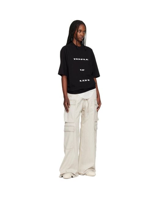 Rick Owens Black Temple Jumbo S/S T-Shirt