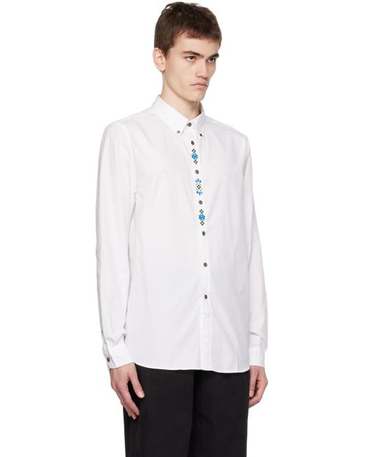 PS by Paul Smith White Embroidered Shirt for men